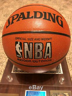 NBA Superstar Shaquille ONeal Autographed Basketball plus Display case COA