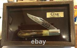 New In Shadow Box Display 1979 Case Founder's Stag Barlow Knife With COA