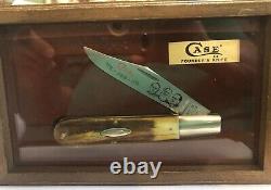 New In Shadow Box Display 1979 Case Founder's Stag Barlow Knife With COA