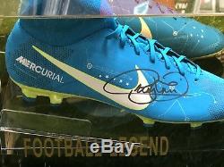 Neymar Signed Football Boot PSG Brazil Barcelona Display Case COA