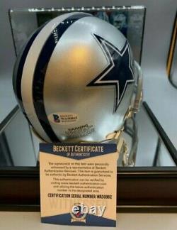 Nice! Zeke Elliot Signed Cowboy Mini Helmet W Beckett Coa And Display Case
