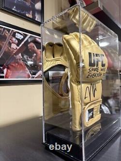 Nick Diaz Gold Ufc Glove Jsa/coa Smoke Weed Everyday 420 With Display Case