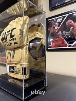 Nick Diaz Gold Ufc Glove Jsa/coa Smoke Weed Everyday 420 With Display Case