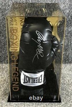 Nigel Benn Hand Signed Boxing Glove In a Display Case The Dark Destroyer COA