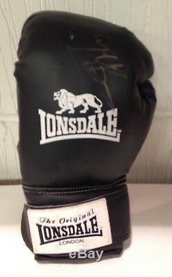 Nigel Benn Hand Signed Boxing Glove with Display Case RARE COA