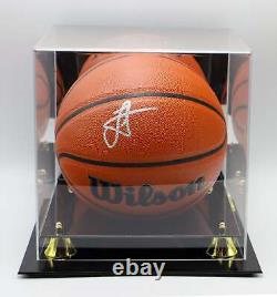 Nikola Jokic Denver Nuggets Autographed Basketball with Display Case LSM COA