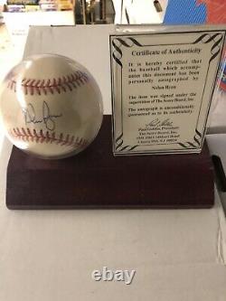 Nolan Ryan Auto Baseball with COA plus Display Case Perfect Present For Any Fan