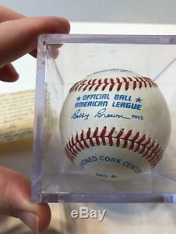 Nolan Ryan Autographed Baseball with Display Case and COA Including Card