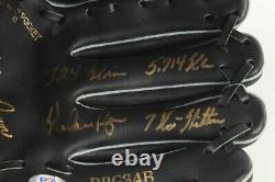 Nolan Ryan Signed Rawlings Baseball Glove Multiple Ins. PSA COA withDisplay case