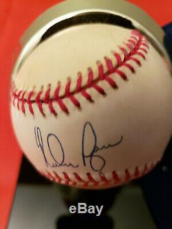 Nolan Ryan Texas Rangers Autographed Signed Hat & Baseball In Display Case W Coa