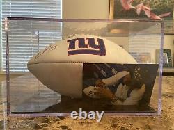 Odell Beckham Jr NY Giants Signed Autographed Football, Display Case, COA