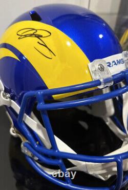 Odell Beckham Jr. Rams Signed LVI Champions Helmet + Display Case + Fanatics COA