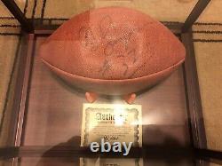 Oj simpson autograph football. Comes with COA from locker 32. In display case