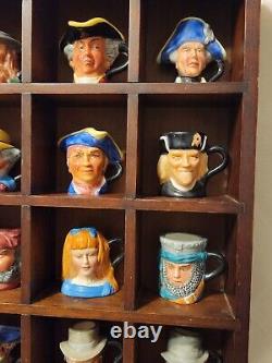 Old English Heritage 25 Miniature Toby Jugs by Peter Jackson with Display Case COA