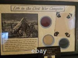 Original Civil War and WW2 in Display Case with COA