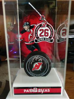 PATRICK ELIAS NEW JERSEY DEVILS SIGNED HOCKEY PUCK with COA AND DISPLAY CASE
