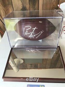 PEYTON MANNING SIGNED AUTOGRAPHED NFL WILSON FOOTBALL With COA & Display Case