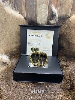 PUMA Game Track Roe Deer Double Track Solid Brass With COA In Display Case
