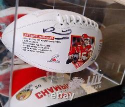 Patrick Mahomes II Super Bowl LIV Autographed football? Display case & COA