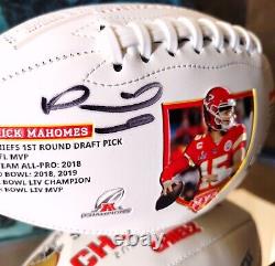 Patrick Mahomes II Super Bowl LIV Autographed football? Display case & COA