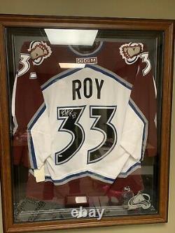 Patrick Roy Colorado Avalanche Signed CCM jersey with COA In Avs Display Case