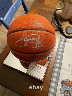 Paul George Autographed Basketball Fanatics COA with Mahogany display case