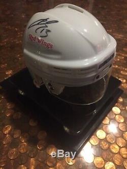 Pavel Datsyuk Signed Detroit Red Wings Mini Helmet w Display Case & COA Hockey
