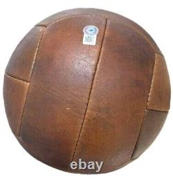 Pele Signed Reproduction Vintage Soccer Ball Beckett COA, Display Case, Plaque