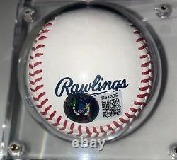 Pete Crow-Armstrong Autographed OML Baseball & Cubs RC Beckett BAS COA Display