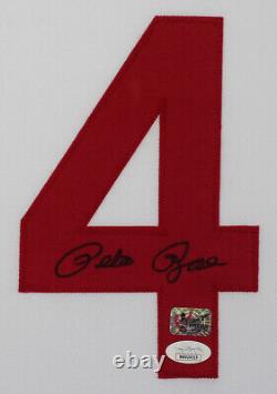 Pete Rose Autographed & Framed White Cincinnati Jersey Auto JSA COA