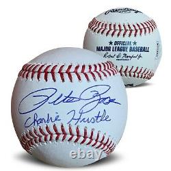 Pete Rose Autographed MLB Signed Baseball CHARLIE HUSTLE JSA COA Display Case