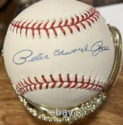 Pete Rose Signed Full Name Peter Edward Rose Baseball! COA & Display Case