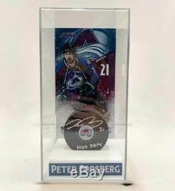 Peter Forsberg Autographed Avalanche Puck with Deluxe Display Case LSM COA