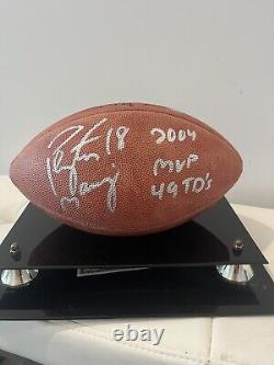 Peyton Manning 2004 49 Touchdown MVP Autographed Football With Display Case & COA