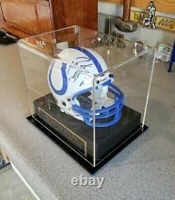 Peyton Manning Signed Mini Helmet with Display Case JSA COA Colts