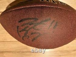 Peyton Manning signed Autographed Wilson NFL Football /coa + Display case
