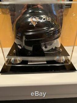 Pittsburgh Penguins Sidney Crosby Signed Mini Helmet with COA and Display Case