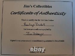 RARE AUTOGRAPHED BASEBALL BY JIM UMBARGER. With CARD AND DISPLAY. COA