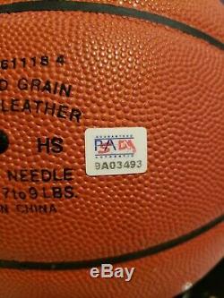 RARE Kobe Bryant 1996 Rookie SIGNED Spalding basketball PSA DNA COA display case