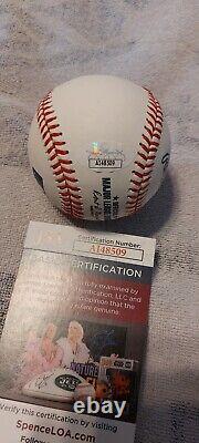 ROGER CLEMENS AUTOGRAPHED OFFICIAL RAWLINGS BASEBALL JSA COA with Display Case