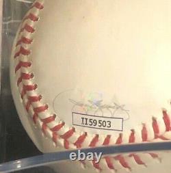 ROMLB TAYLOR TRAMMELL AUTOGRAPHED BASEBALL WithCOA AND DISPLAY CASE