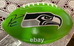 RUSSELL WILSON Signed Football In Display Case With COA NEW