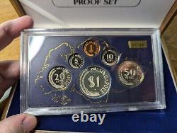 Rare 1982 6-Coin Singapore Silver Proof Set with Numbered COA & Display Case