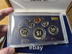 Rare 1982 6-Coin Singapore Silver Proof Set with Numbered COA & Display Case