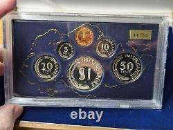 Rare 1982 6-Coin Singapore Silver Proof Set with Numbered COA & Display Case