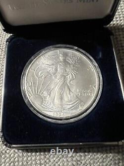 Rare 1994 American Eagle 1oz Fine Silver withCOA & US Mint Display Case