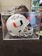 Ray Lewis Signed Miami Hurricanes Mini Helmet Coa With Display Case