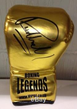 Richie Woodhall hand signed boxing glove in a display case RARE COA