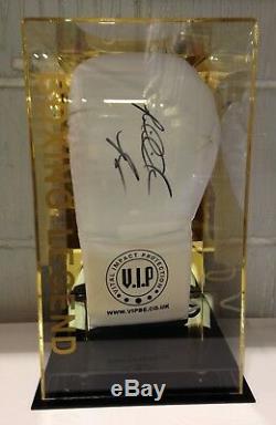 Riddick Bowe hand signed boxing glove in a display case world champion RARE COA