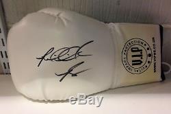 Riddick Bowe hand signed boxing glove in a display case world champion RARE COA